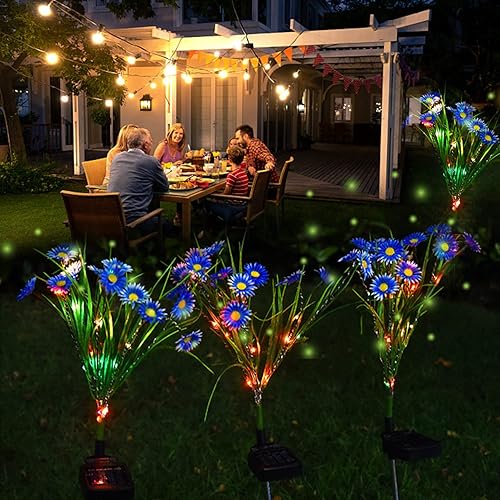 Miniatura 9 de Luces solares de jardín, luces de camino de flores impermeables para exteriores, luces de jardín alimentadas por energía solar, impermeables, para