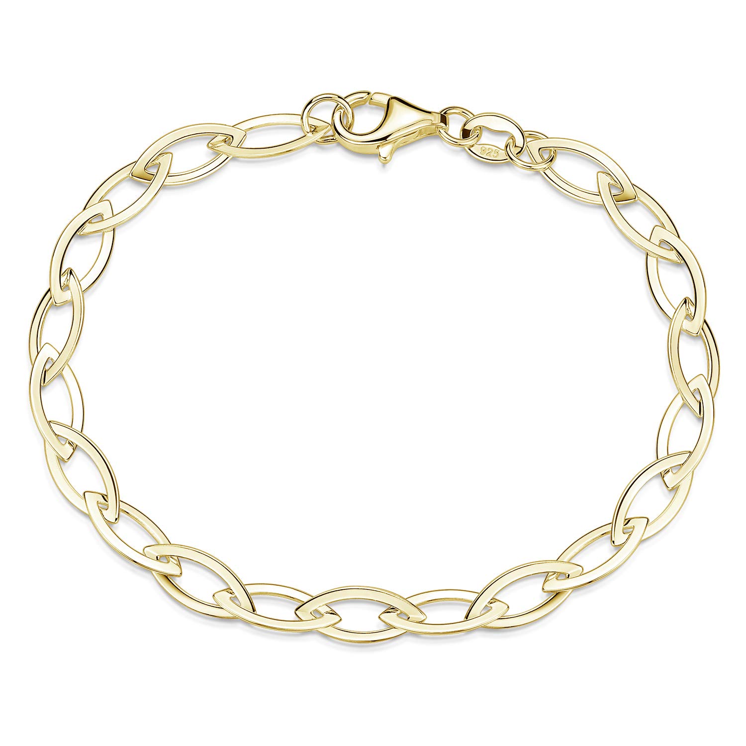 Materia Bracciale Donna Catana Pizzo In Argento 925 - Larghezza 5mm, Lunghezza 19cm, Placcato Oro Rosa (SA-130-MA) - copertina