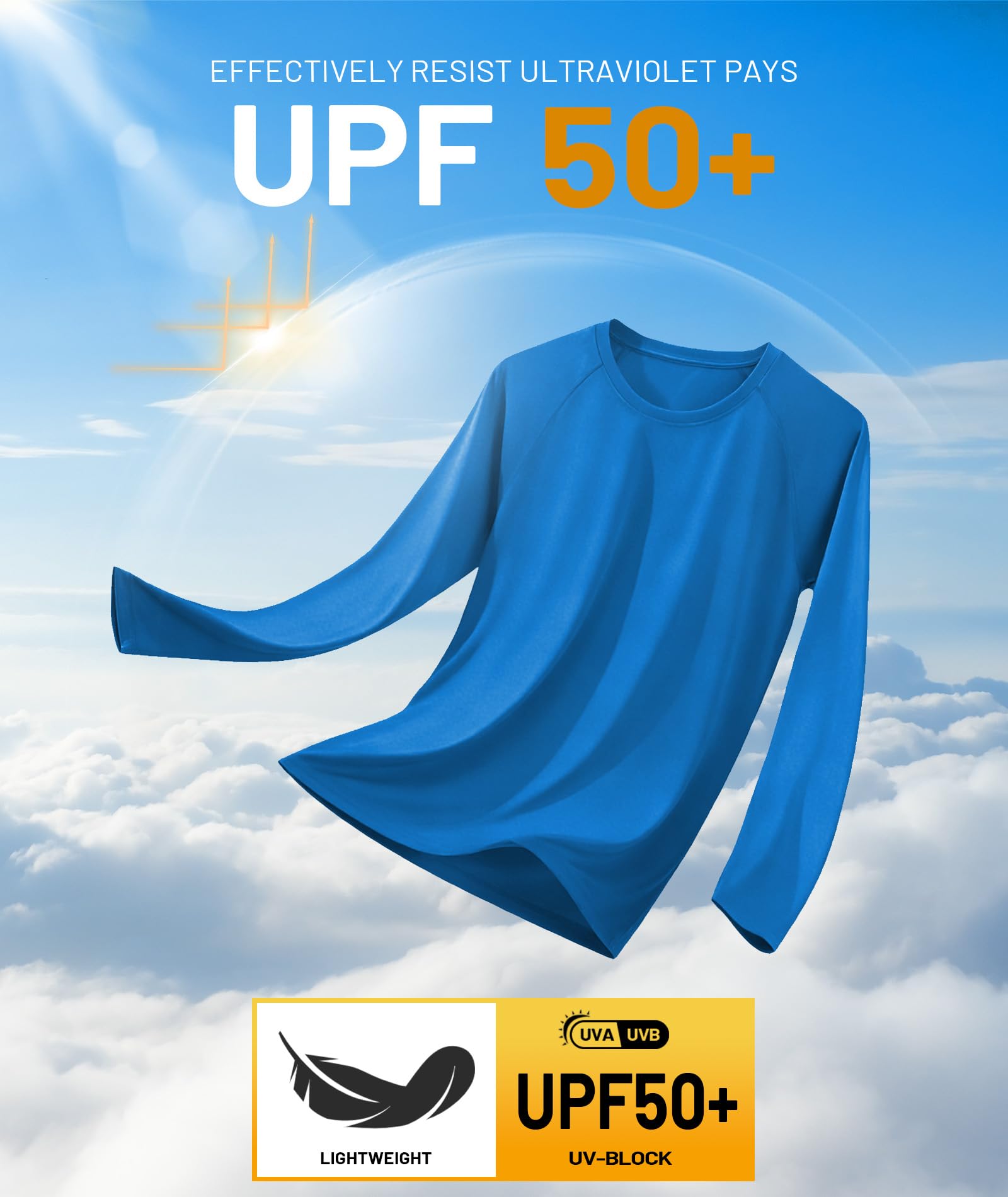 ZITY Camisetas de manga larga para hombre, paquete de 5 camisetas de protección solar UPF 50+, que absorben la humedad, para deportes, gimnasio, entrenamiento, correr