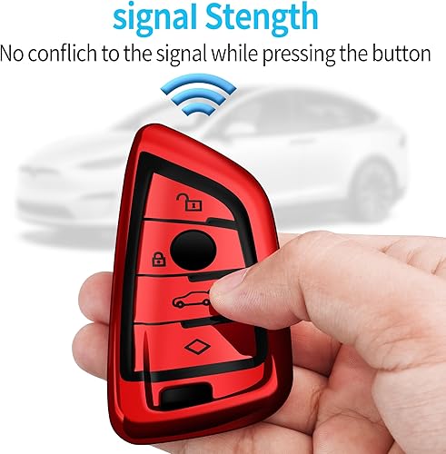Miniatura 9 de Tukellen Funda protectora especial de TPU suave para llavero BMW, compatible con BMW 2 5 6 7 Series X1 X2 X3 X5 X6 RemoteSmart Key, carcasa de llave