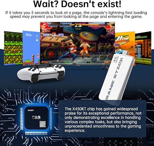 Miniatura 6 de Wireless Retro Game Console, Retro Game Stick with Built-in 23 Emulators, 64GB,20,000+ Games, 4k Hdmi Output, and 2.4GHz Wireless Controller, Plug