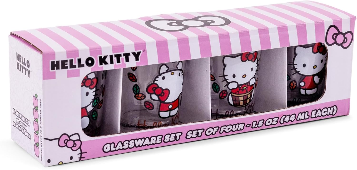 Sanrio Hello Kitty Love Fall 4-Piece Mini Shot Glass Set | Home Barware For Liquor and Beverages | Each Holds 2 Ounces - Image 2