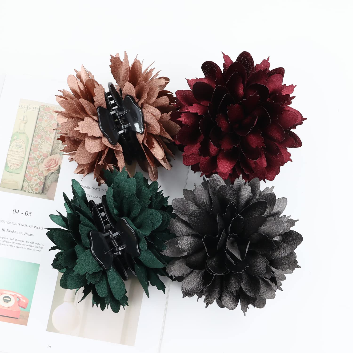 Amazon.com: Cinaci 4 Pack Big Large Satin Rose Flower  display picture 1