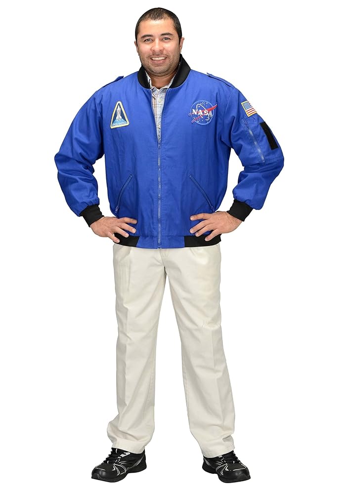 ☆ BLUE BLUE  HIGH COUNT FLIGHT JACKET ☆ Amazon.com: Aeromax Adult NASA Astronaut Flight Jacket, X