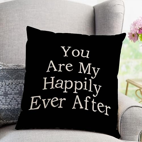Miniatura 2 de You are My Happily Ever After - Fundas de almohada de 16 x 16 pulgadas, funda de cojín de lino y algodón para sofá, sala de estar, decoración del