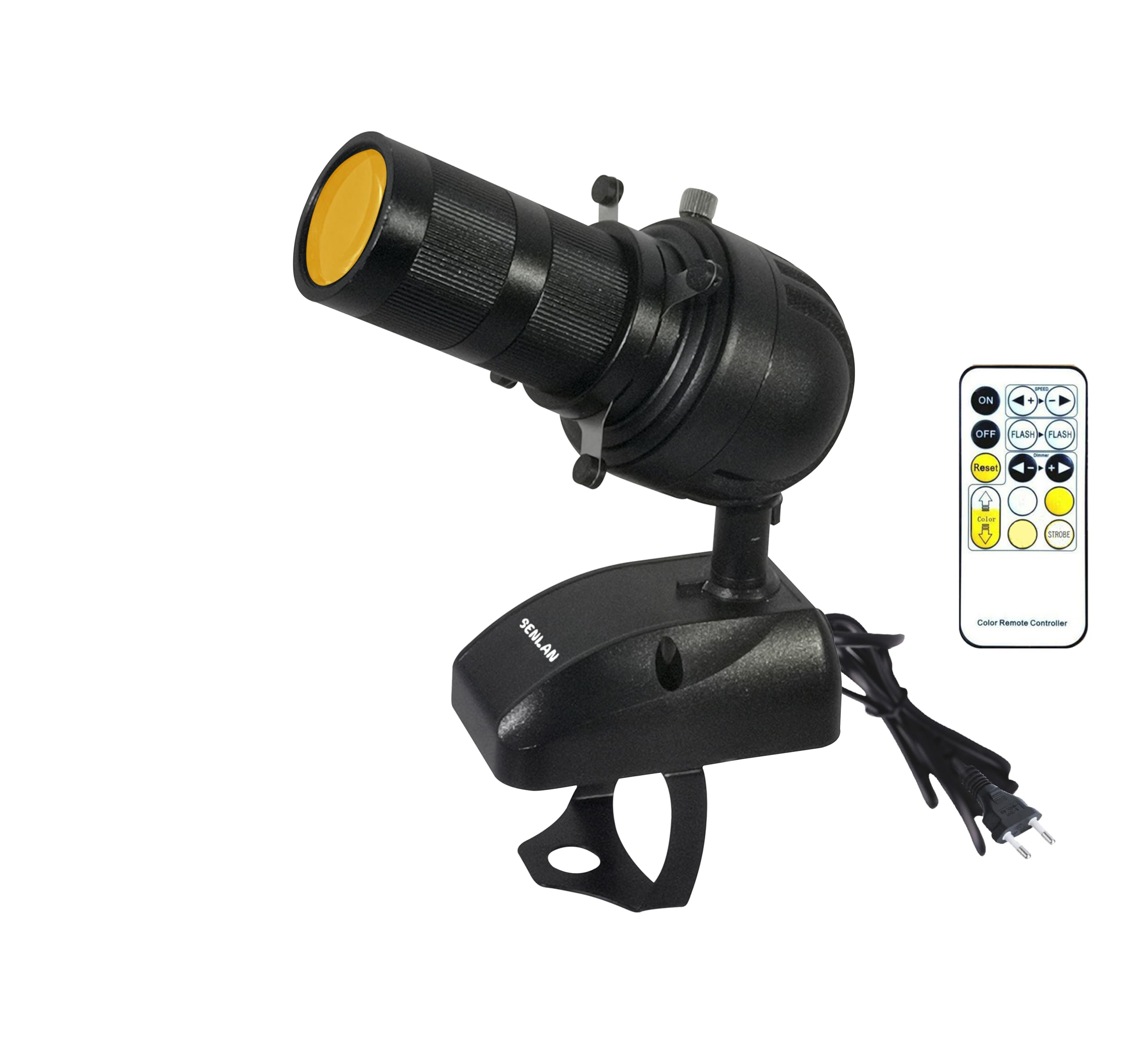 GOBO Light Proyector LED COB 20 W, foco ajustable con mando a distancia, soporte de estribo, negro mate, para galería, museo, escenario