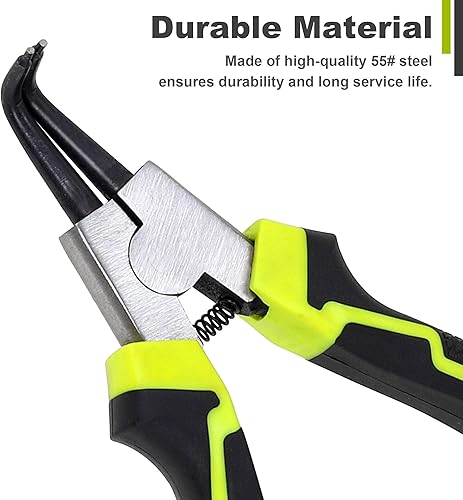 Vista 4 de FASTPRO Juego de alicates de anillo de presión de 4 piezas de 7 pulgadas, kit de alicates de clip para circuito interno/externo con mandíbula