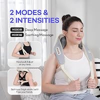 HuBDIC Mini Shiatsu Nyakmasszírozó - Vezeték Nélküli Melegítő Funkcióval, 3D Mély Szöveti Masszázs, Hordozható Váll- és Hátmasszírozó, Elefá 3