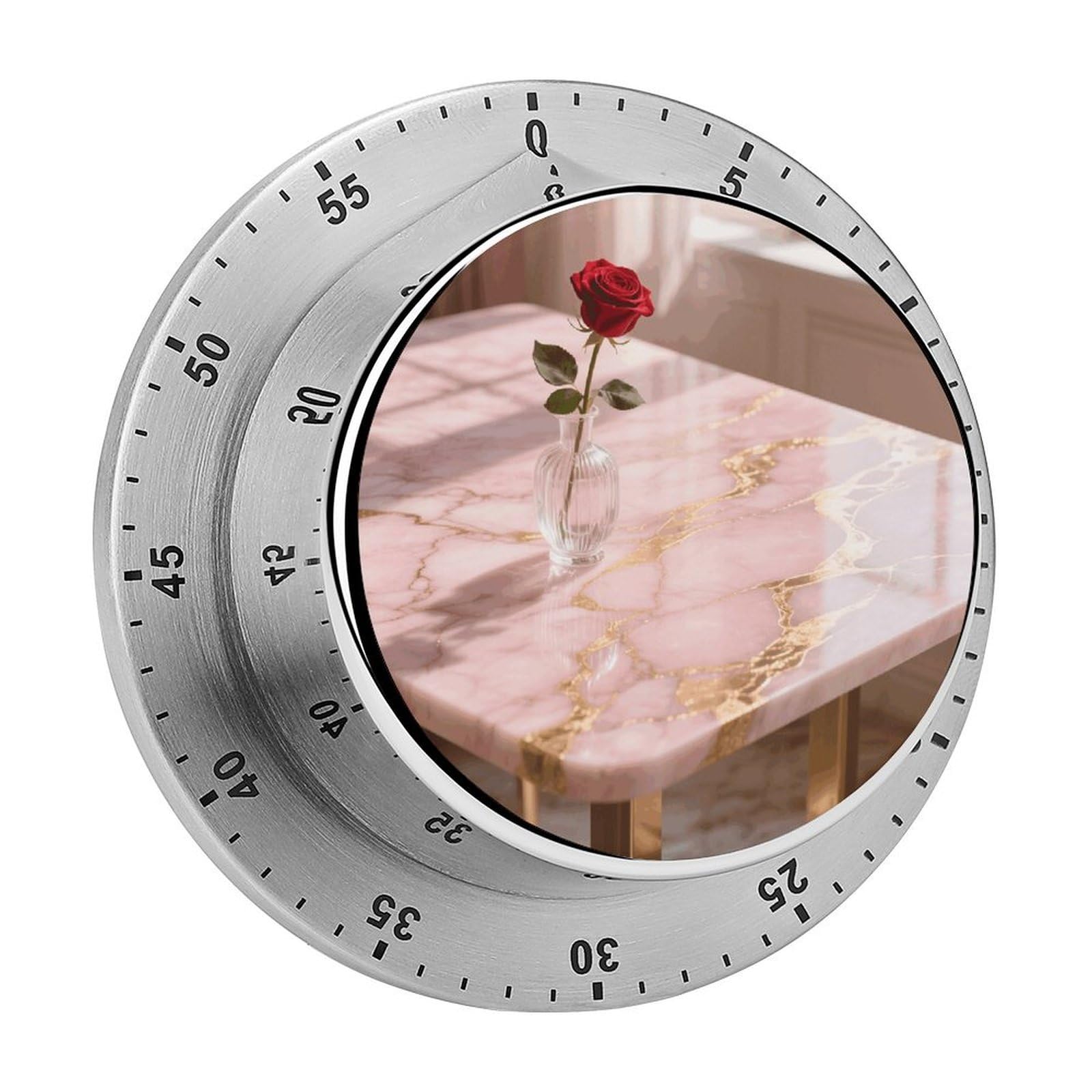 Anceky Women's As Pic Rose Gold Marble Kitchen Timer With Magnetic Base Egg Timers For Hard Boiled Eggs 60-Minute Countdown Kitchen Clock For Cooking