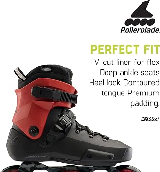 Rollerblade Twister 110 Unisex Adult Fitness Inline Skate, Black/Red, Urban Performance Inline Skates