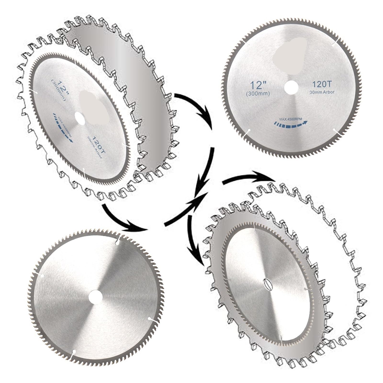Hoja de sierra circular carburo 80-100T 10 pulgadas for madera y aluminio | 80T 20mm