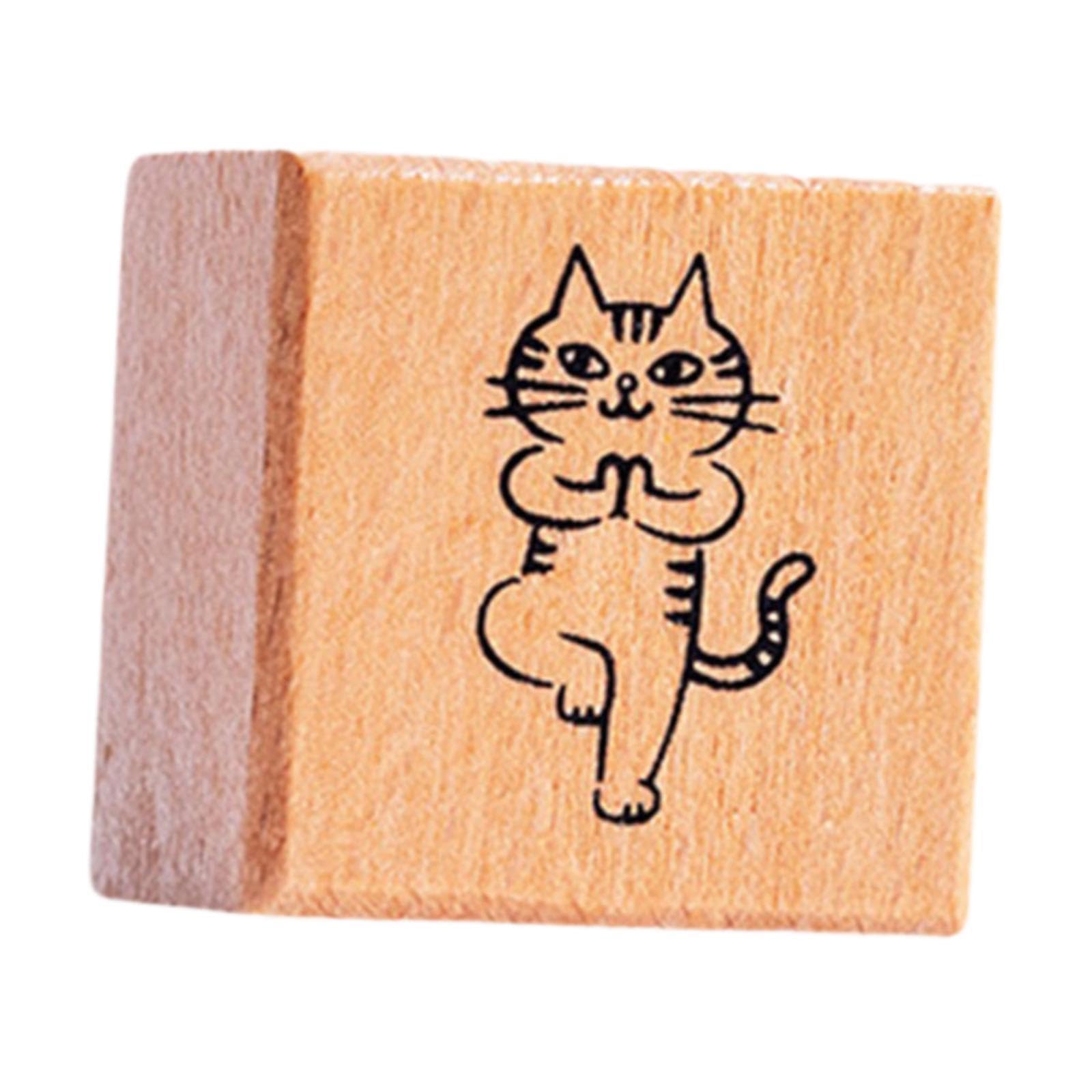 Amazon.co.jp: Tachiuwa ねこはんこ かわいいハンコ 動物 木製 ゴム印