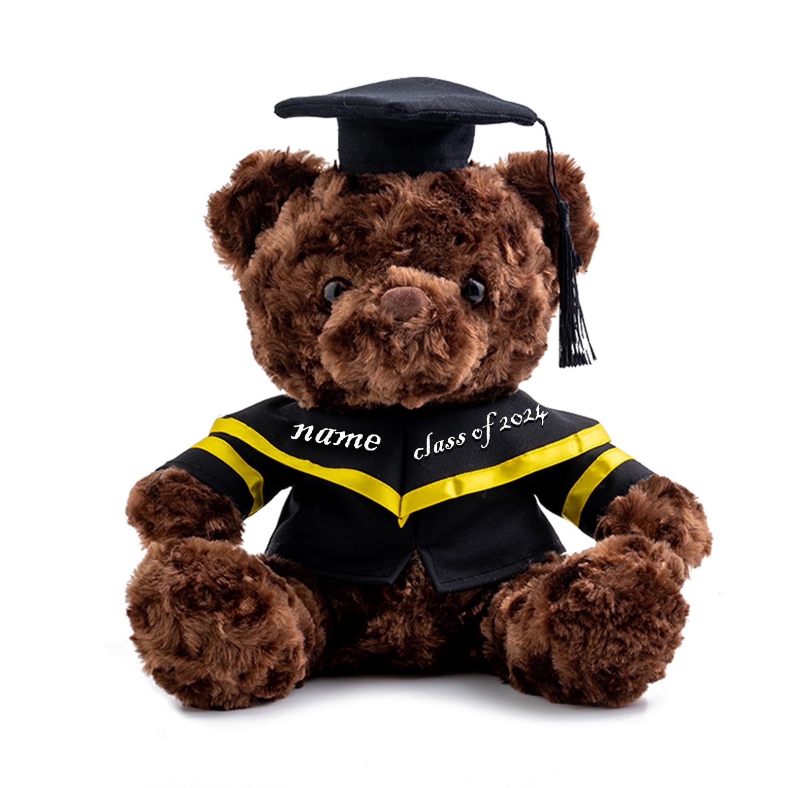 Personalised Gifts Graduation Teddy Bear 2024, Graduation Gifts for Him & Her with Text, Name or Date, Graduation Bear as Personalised Graduation Gifts for Girls/ Boys Graduation Day (10 inch-Black 2)