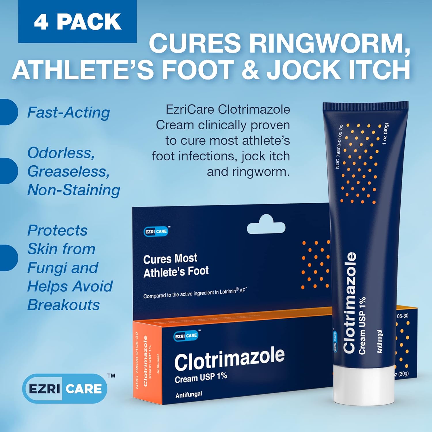 Buy EzriCare Clotrimazole Antifungal Cream 1 Clinically Proven Anti