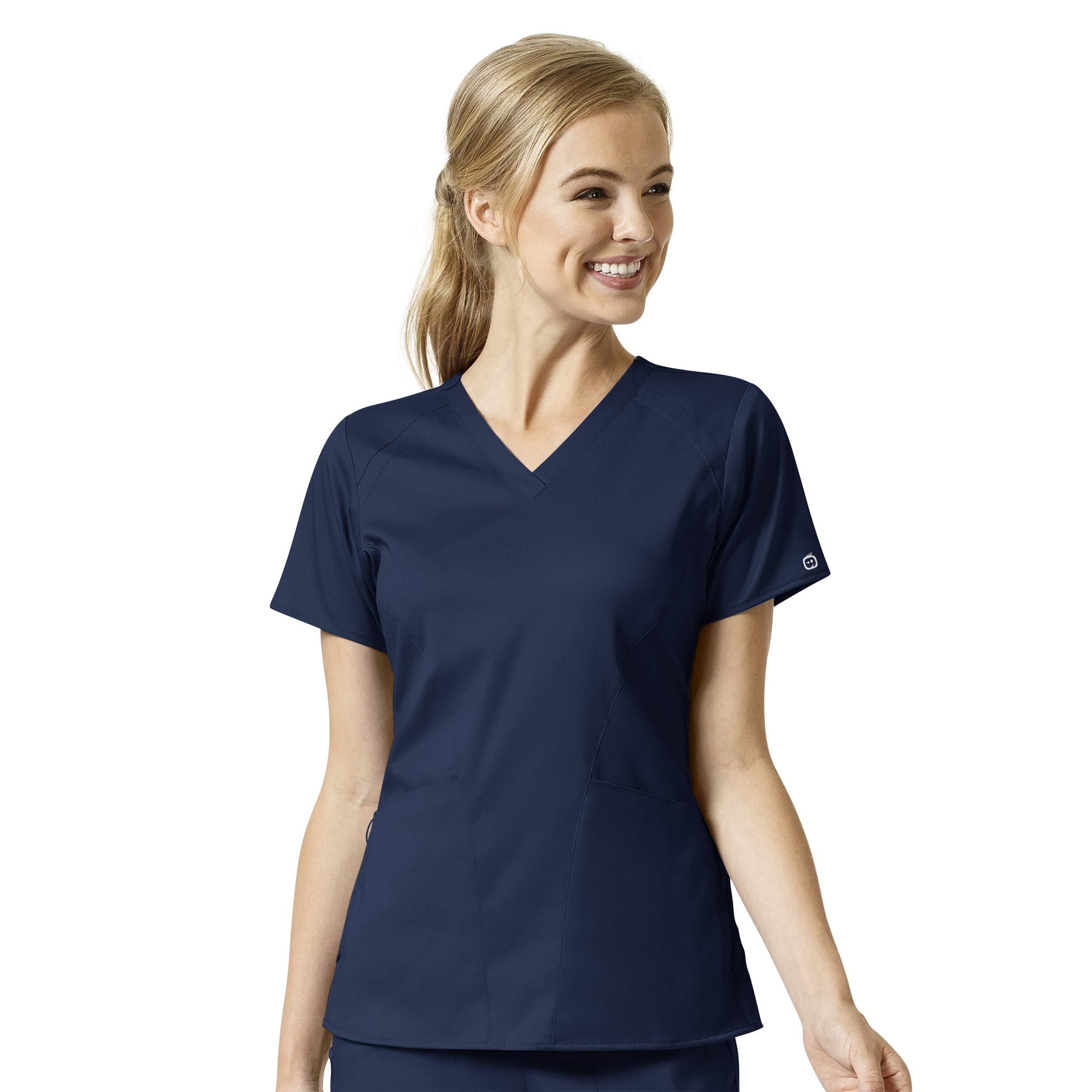 WonderWink Women's Four Pocket V-Neck Scrub Top, Navy, 5XL