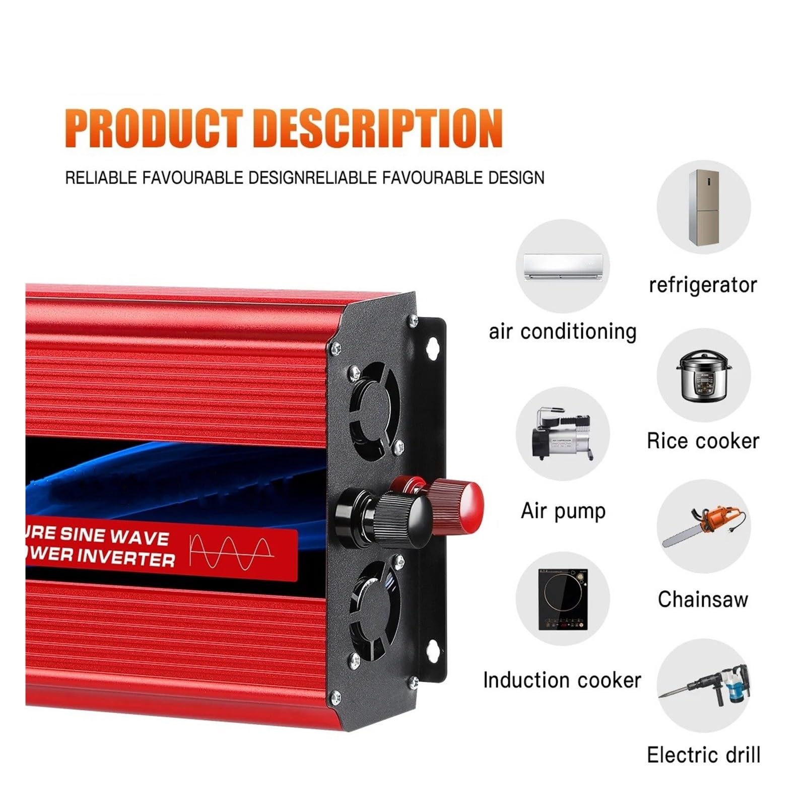 Transformador Inversor Solar para Coche con LED De Alta Potencia 220 V 72 V 50 Hz para Onda Sinusoidal Pura De 4500 W 5000 W 6000 W Portátil(72V 1600W 50HZ)