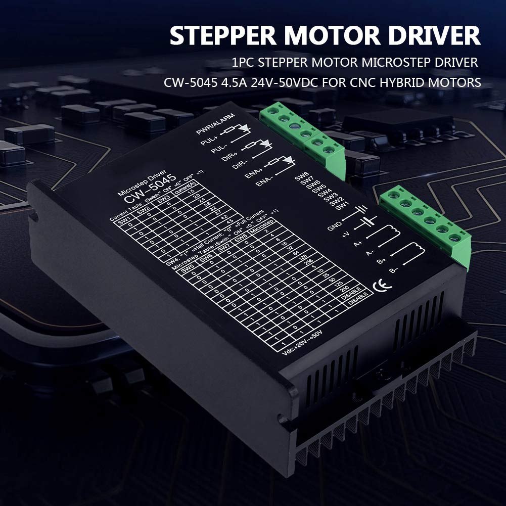 CW-5045 Stepper Motor Microstep Driver, 24V-50VDC, 4.5A, Overheat Protection, Automatic Half-Step Lock, for Single Board Computers