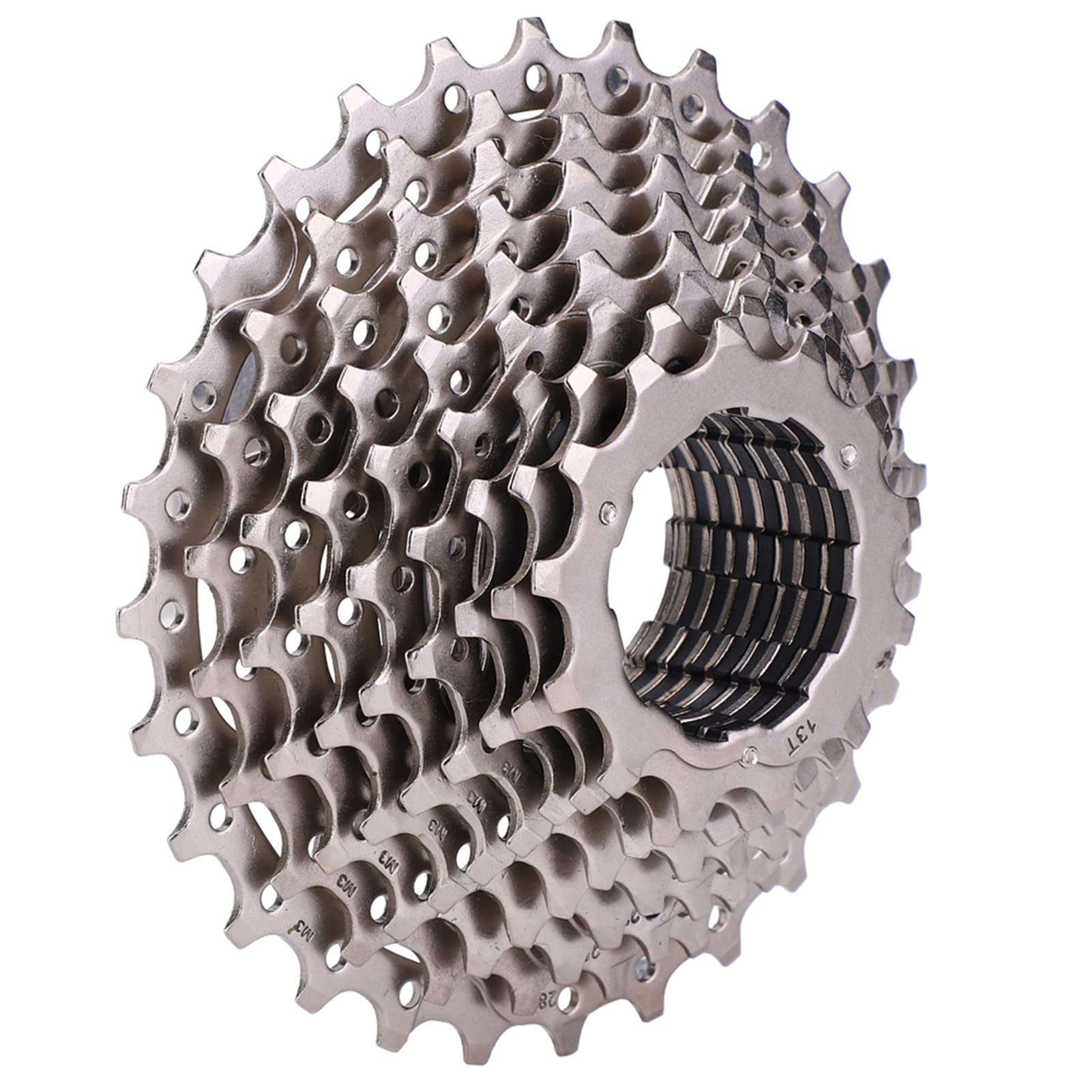 Piñón de bicicleta de cassette para 11-28T, placa de acero de alta presión, revestimiento de níquel-cromo, diseño hueco para reducción de peso, súper resistente al (11S 11-28T)