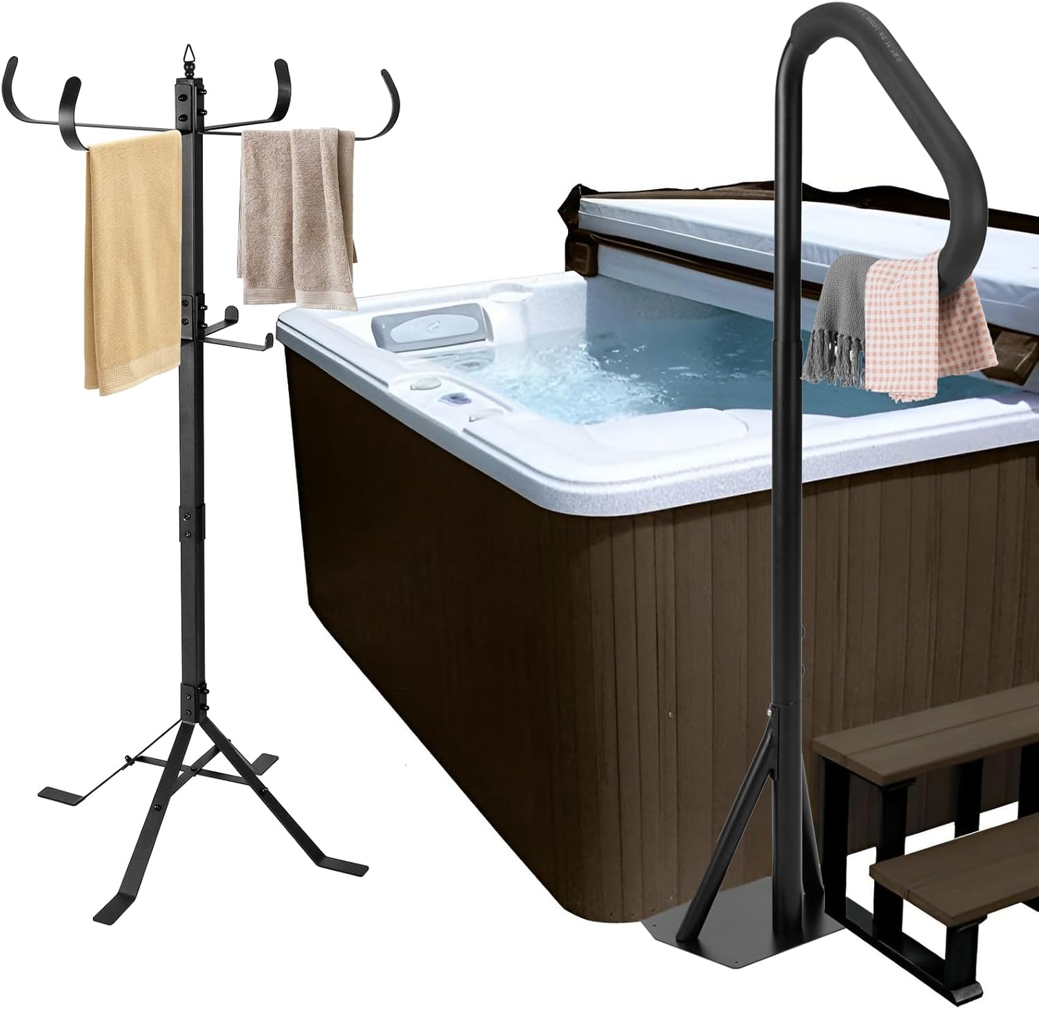 Spa Hot Tub Hand Rail Adjustable Height 63'' Slide Under