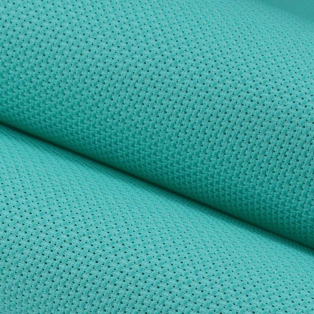 19" x 28" 14CT Counted Cotton Aida Cloth Cross Stitch Fabric (Sea Green)