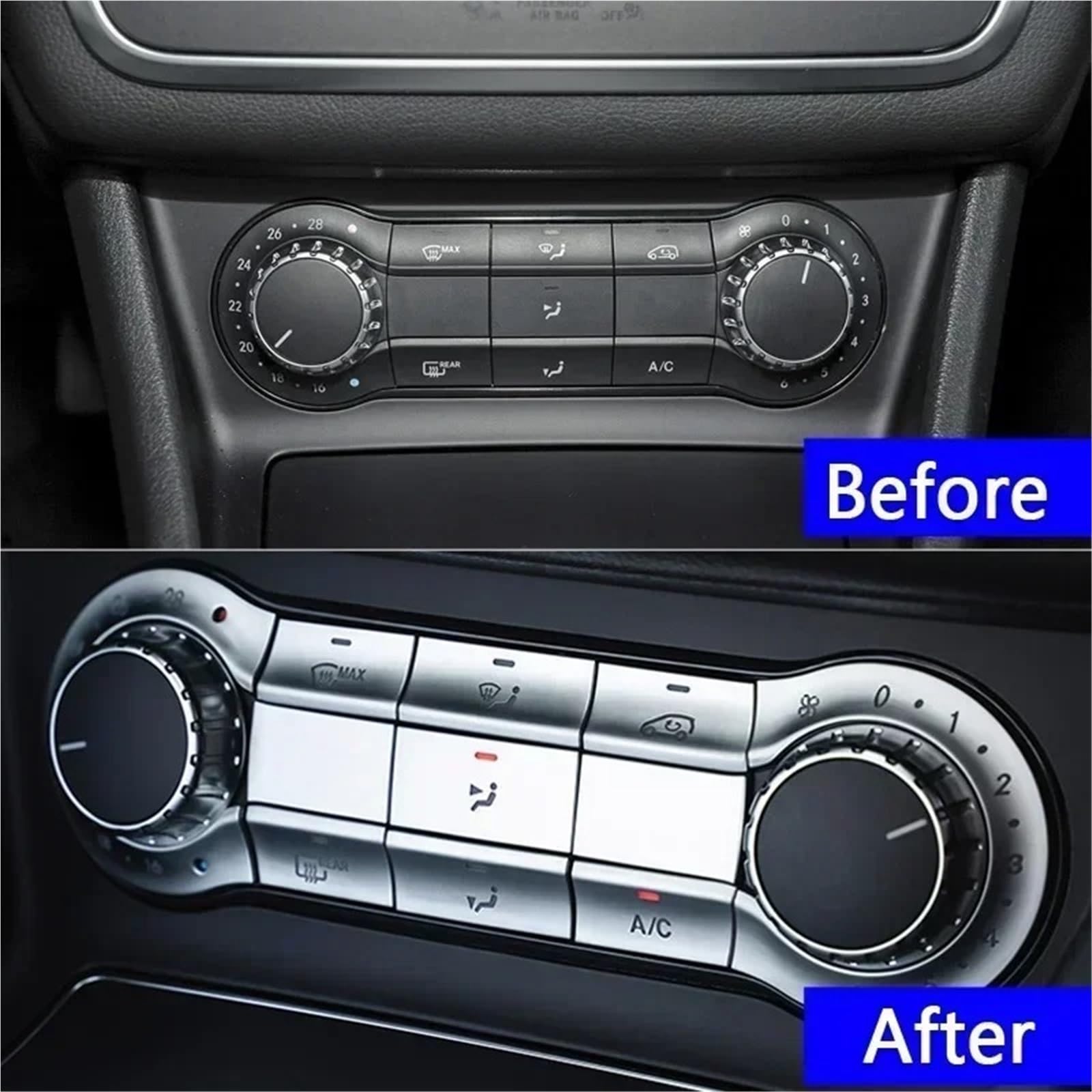 Compatible Avec Benz Pour Classe B Pour W246 2012-2019 Autocollant Style Voiture Console Centrale Boutons Climatiseur Autocollants Garniture