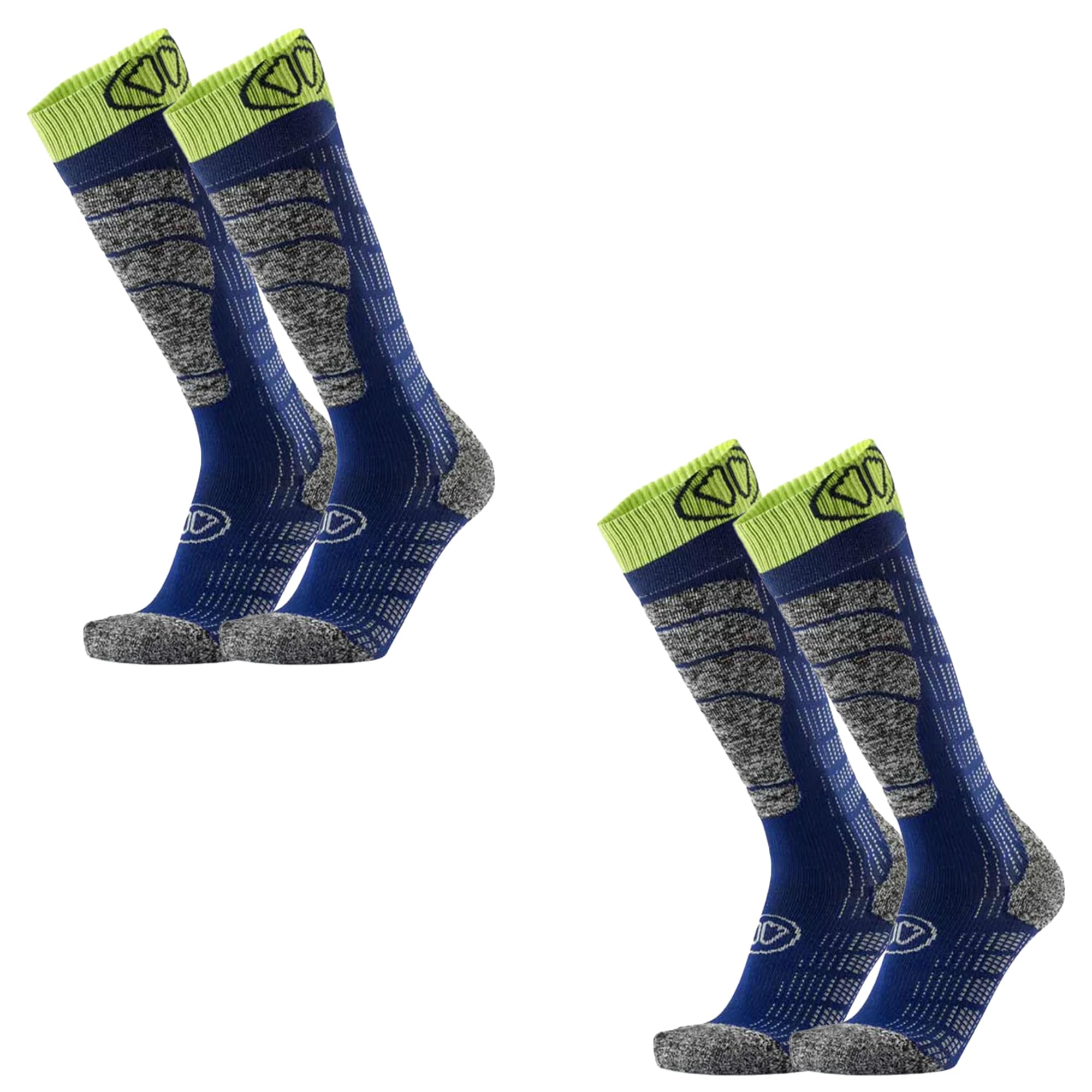 Sidas - Calcetines de esquí Comfort, 2 pares para hombre y mujer, de lana merino, zona de protección en Tibia, confort todo el día y transpirabilidad óptima