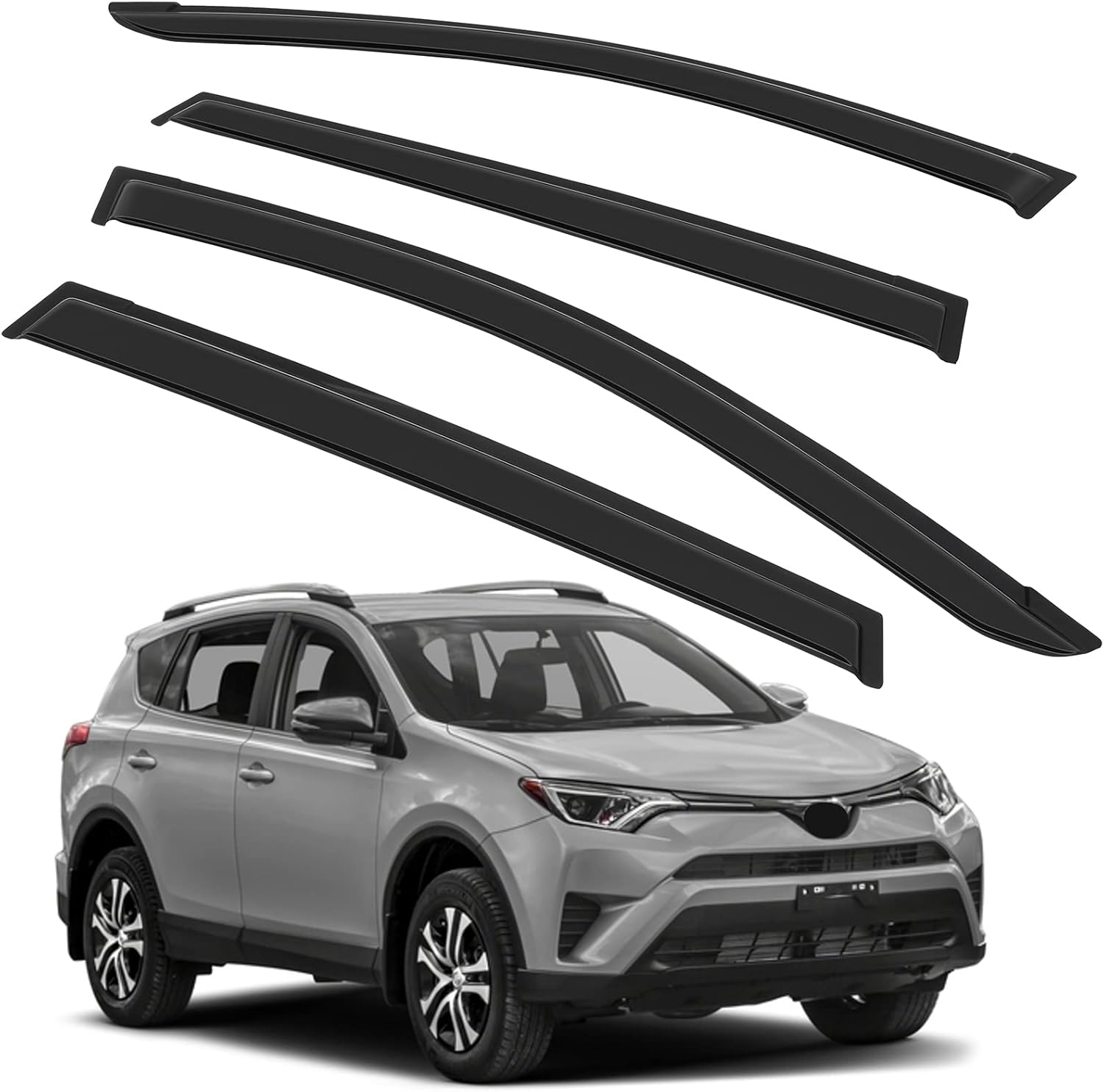 SCITOO Window Visors Outside Mount Window Visor Deflector Rain Guard Compatible with 2013-2018 for Toyota for RAV4 4Pcs Set