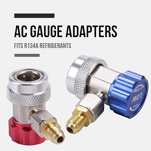 Miniatura 2 de Lichamp Adaptadores de A/C R1234YF R134A del coche, AC R134 R1234 R 134A 1234YF Kit de conectores de acopladores rápidos