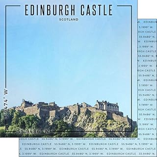 Scrapbook Customs 30067 Edinburgh Castle Scotland Coordinates 12 x 12 Double-Sided Scrapbook Paper - 1 Sheet
