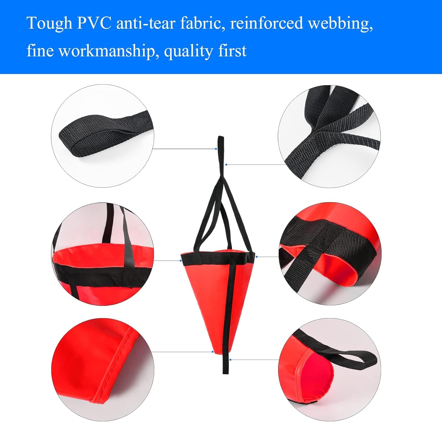 WILLWIN Drift Sock Sea Anchor Drogue Drift Anchors Chutes Fishing for Kayaks Boat Jet Ski Inflatable Pontoon Fishing Boat