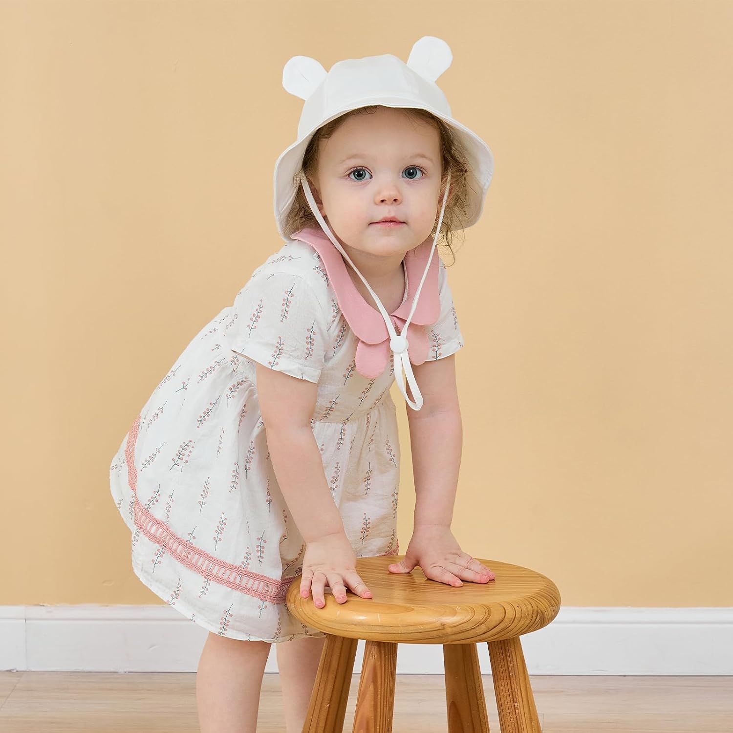 Baby Sun Hat Girls UPF 50+ Beach Kids Hats Boys Wide Brim Cute Toddler Bucket Hat Floppy Infant Sun Hats - Image 2