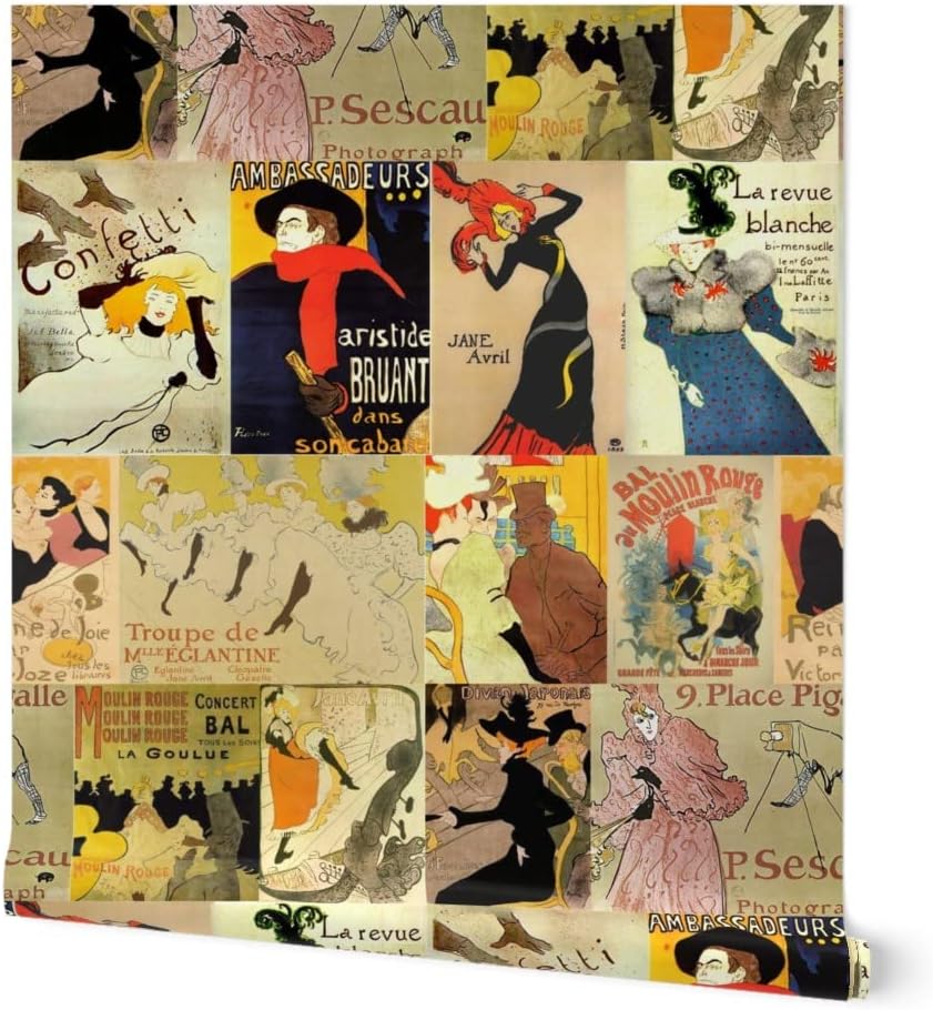 Peel & Stick Wallpaper 3ft x 2ft - Toulouse Victorian Paris French Custom Removable Wallpaper by Spoonflower