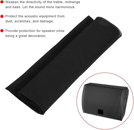 140cm x 50cm Speaker Grill Cloth, Black Mesh Speaker Fabric Speaker Mesh Cloth Protective Grille Cover for Stereo Audio Speaker(Black)