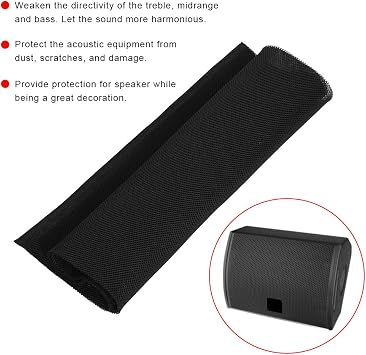 140cm x 50cm Speaker Grill Cloth, Black Mesh Speaker Fabric Speaker Mesh Cloth Protective Grille Cover for Stereo Audio Speaker(Black)