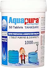 Aquapura Chlorine Water Purification Tablets| Each Tablet for 1000 Liters, 50 Tablets Pack| (50000 liters Purification) 3 Years Shel Life & Warranty, Chlorine Tablets for Overhead & Undergorund Tanks