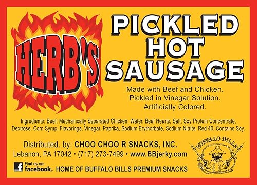 Miniatura 4 de Salchichas calientes en escabeche Herb's de 0.7 onzas envueltas individualmente, 24 salchichas calientes en escabeche por taza