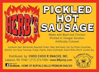 Herbs Pickled Hot Sausages 0.7oz Individually Wrapped - 24-ct Pickled Hot Sausages Per Cup