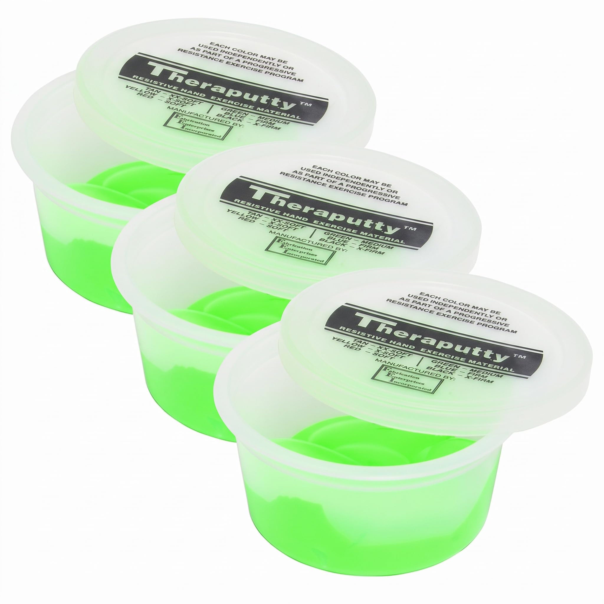 CanDo TheraPutty Standard Hand Exercise Putty for Rehabilitation, Exercises, Hand Therapy, Occupational Therapy, Hand Strengthening, Improve Motor Skills, Stress Relief (Pack of 3)