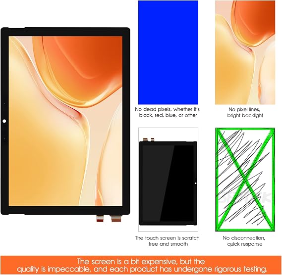 AGCUT Screen Replacement for Microsoft Surface Pro 7 1866 LCD 2019 C02XR7Y9JG5H 12.3 inches 2736x1824 LED Display Touch Screen Digitizer LP123WQ1 LP123WQ2 Assembly Repair Part