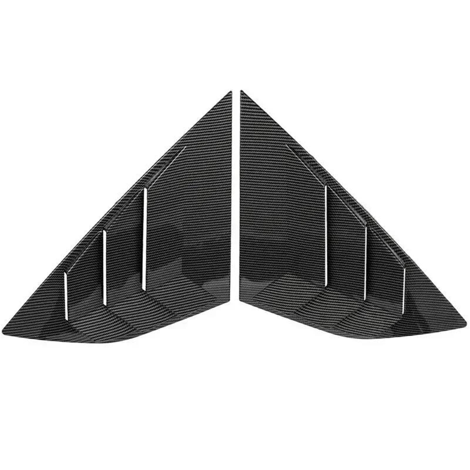 HGPVPKZAZD Car Rear Window Spoiler Tail Wing For Focus Hatchback 2012-2018 2PCS Car Rear Window Louver Cover Side Vent Shutter Trim Scoop Rear Window Side Splitter Wing(Carbon Fiber Look)