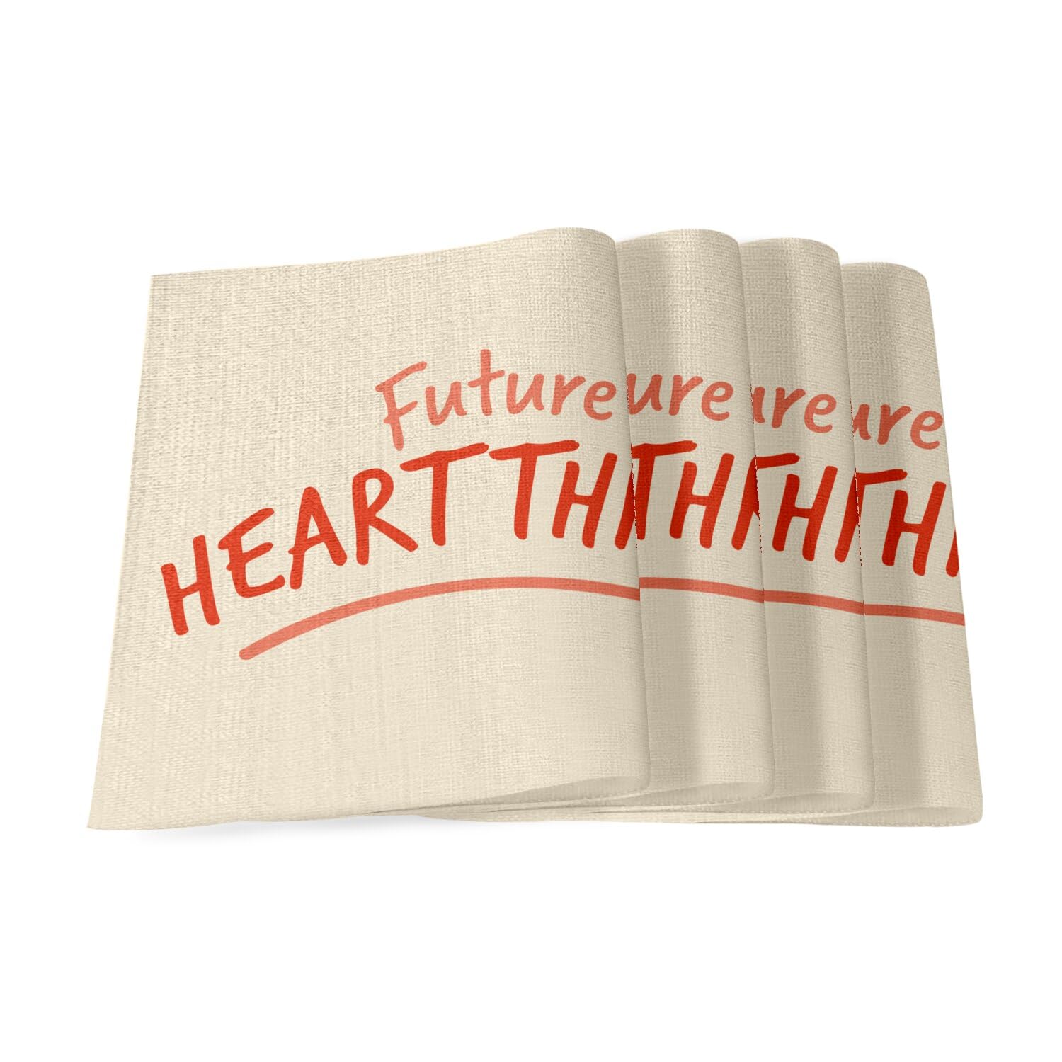 Sets de table en lin lavable grand format protège table Future Heartthrob