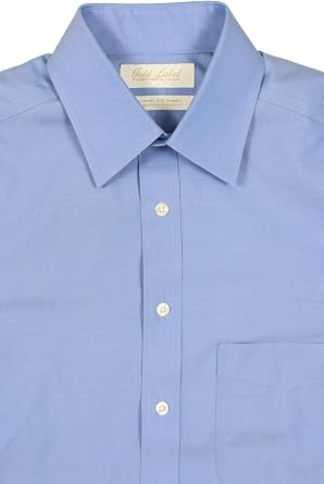 Gold Label Men's Slim FIT Non-Iron Short Sleeve Dress Shirt with Point Collar and Pocket