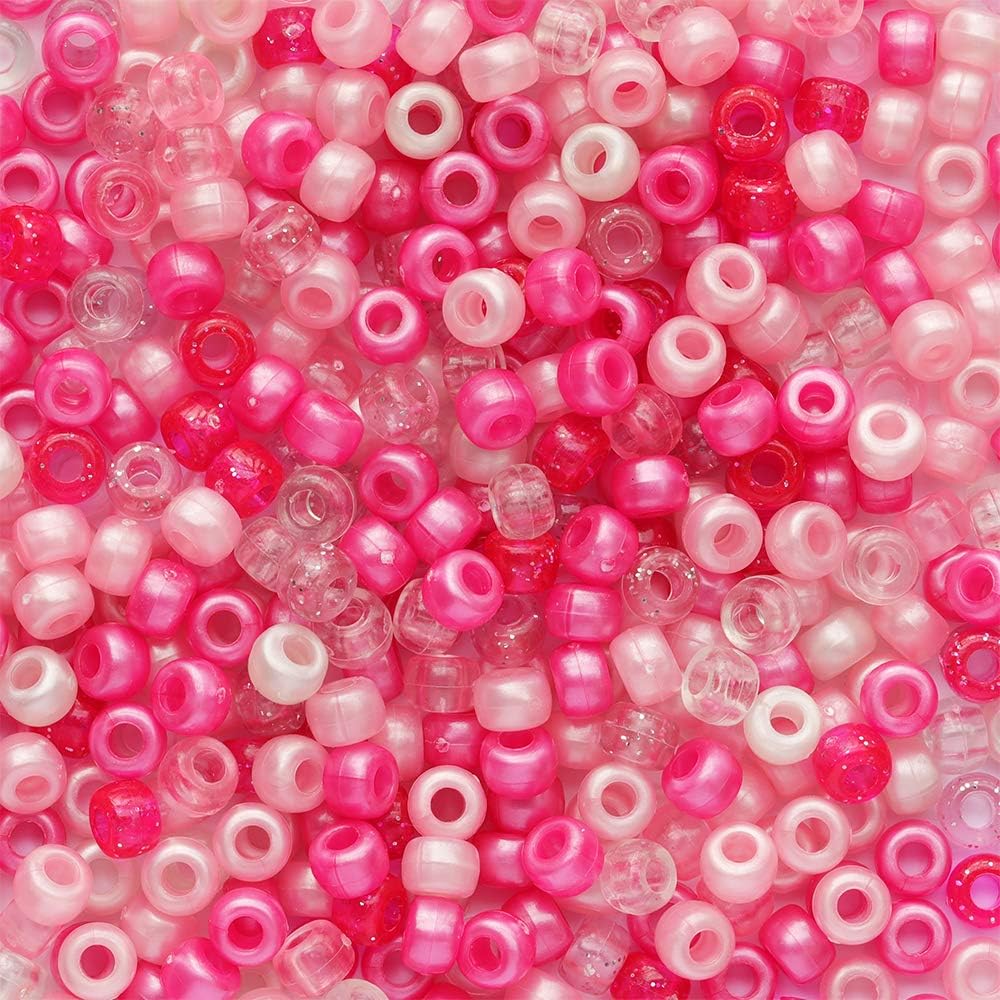Tibaoffy Crafts Pink Mix Beads 6x9mm,Pony Beads Total About 1000pcs Amazon.co.uk Home & Kitchen