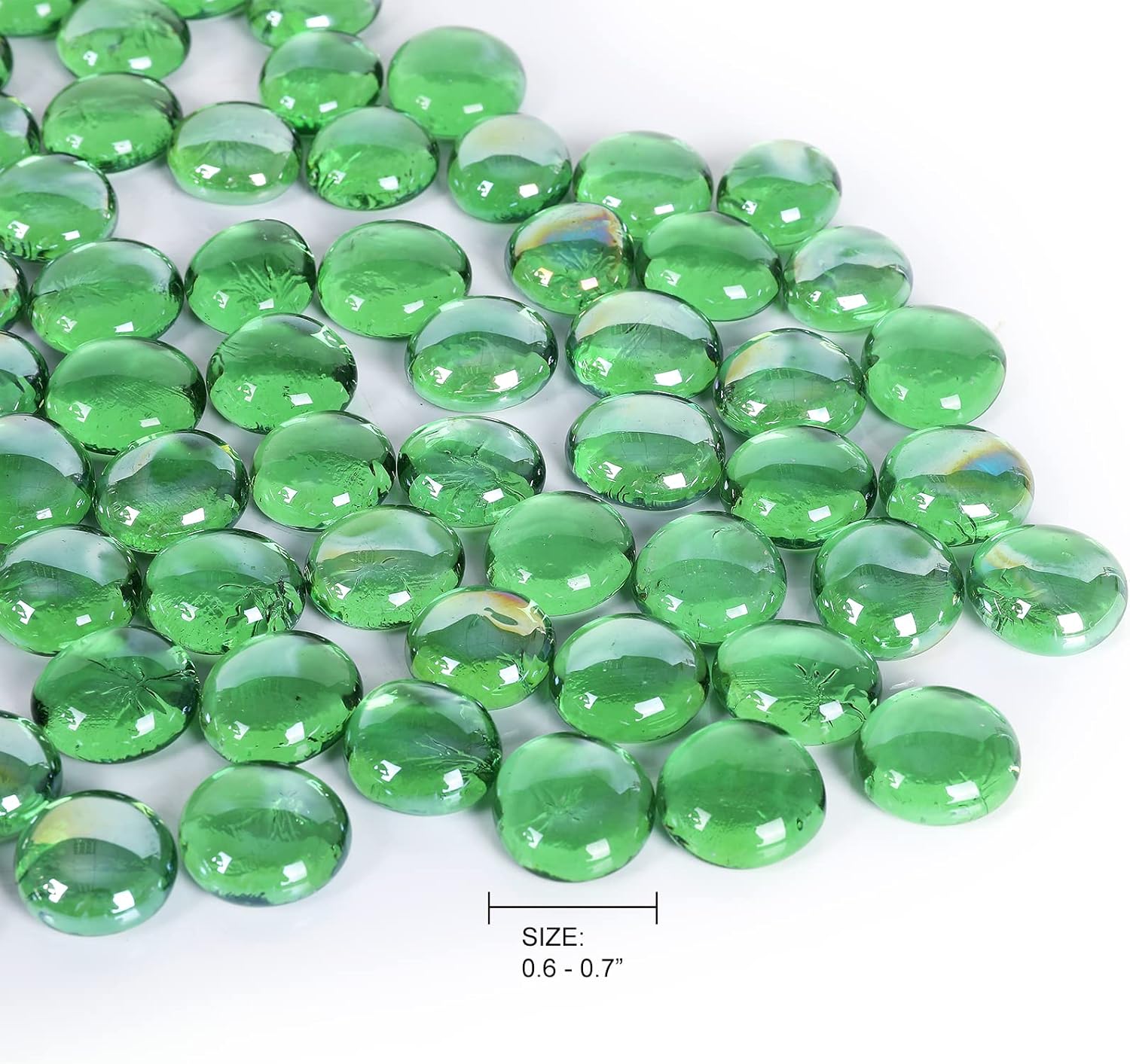 10LB Emerald Green Glass Gemstones Flat Glass Marbles and Green Mixed Frosted Sea Glass Crushed Glass, Ideal for Aquariums, Hydroponics Plants, Home Decor, Fireplace and DIY Craft