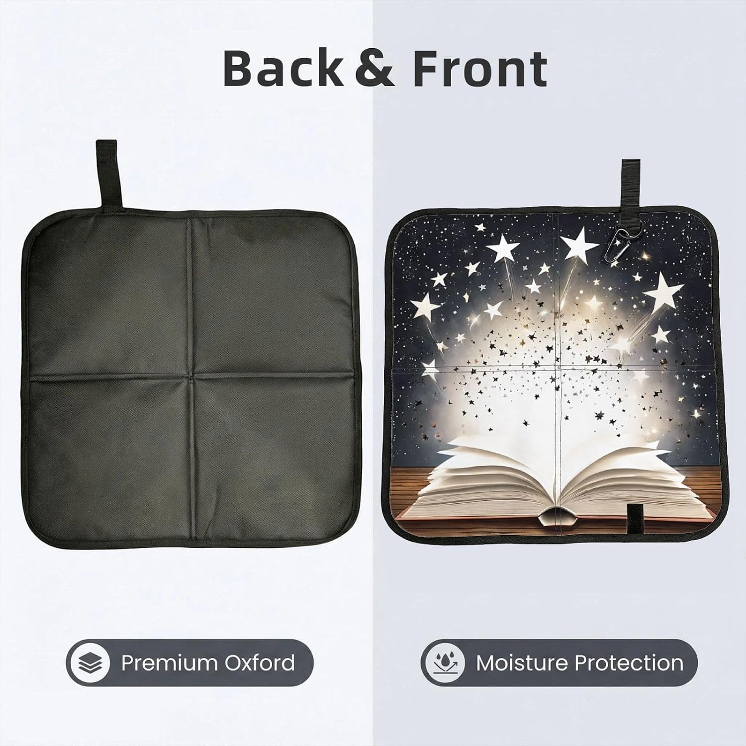(Magic Book) Sitting Pad Foldable Seat Cushion Lightweight Camping Seat Mat with Hook for Outdoor Hiking Picnic Camping