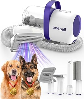 oneisall Aspiradora de pelo para perros y kit de aseo para perros (Morado)
