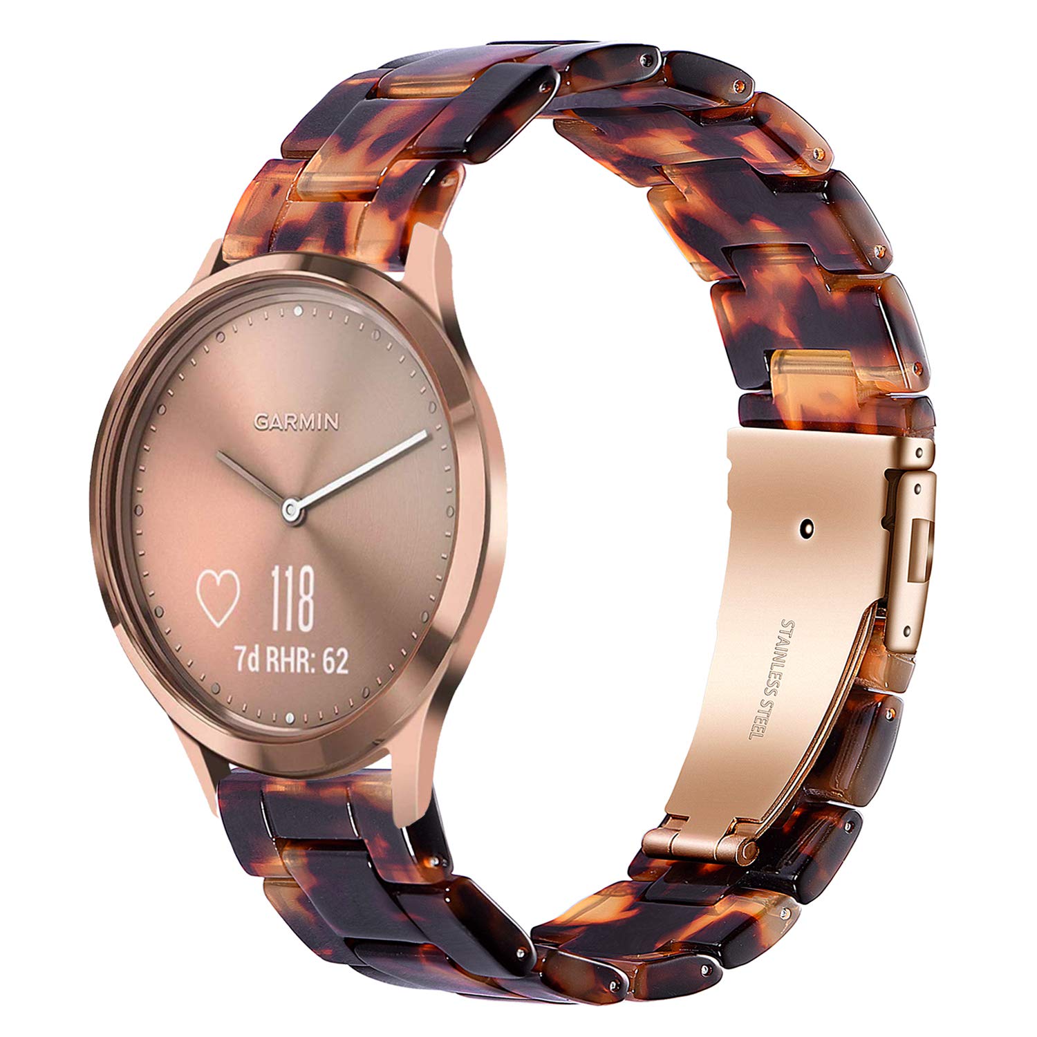 Garmin Vivoactive Garmin Forerunner 245 Music Rose Gold 18mm Leder