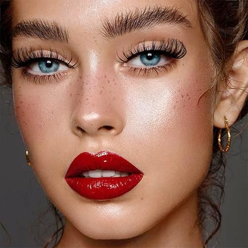 Miniatura 3 de MilyBest - Pestañas postizas de visón sintético pestañas de manga y ojo de gato aspecto natural 14 pares de pestañas 3D esponjosas y finas de 0551in