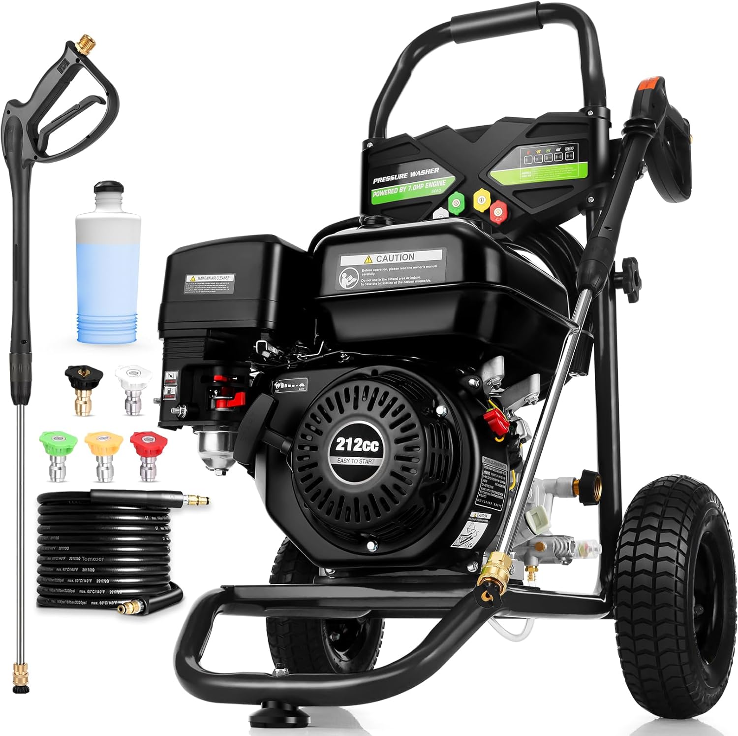 4200PSI Gas Pressure Washer 4.0GPM Gas Power Washer 212CC Gas Powered Washing Machine Commercial High Pressure Washer with 25ft Hose&5 Nozzles for Patio Garden Yard Vehicle,EPA/CARB/ETL (S36-4200PSI)
