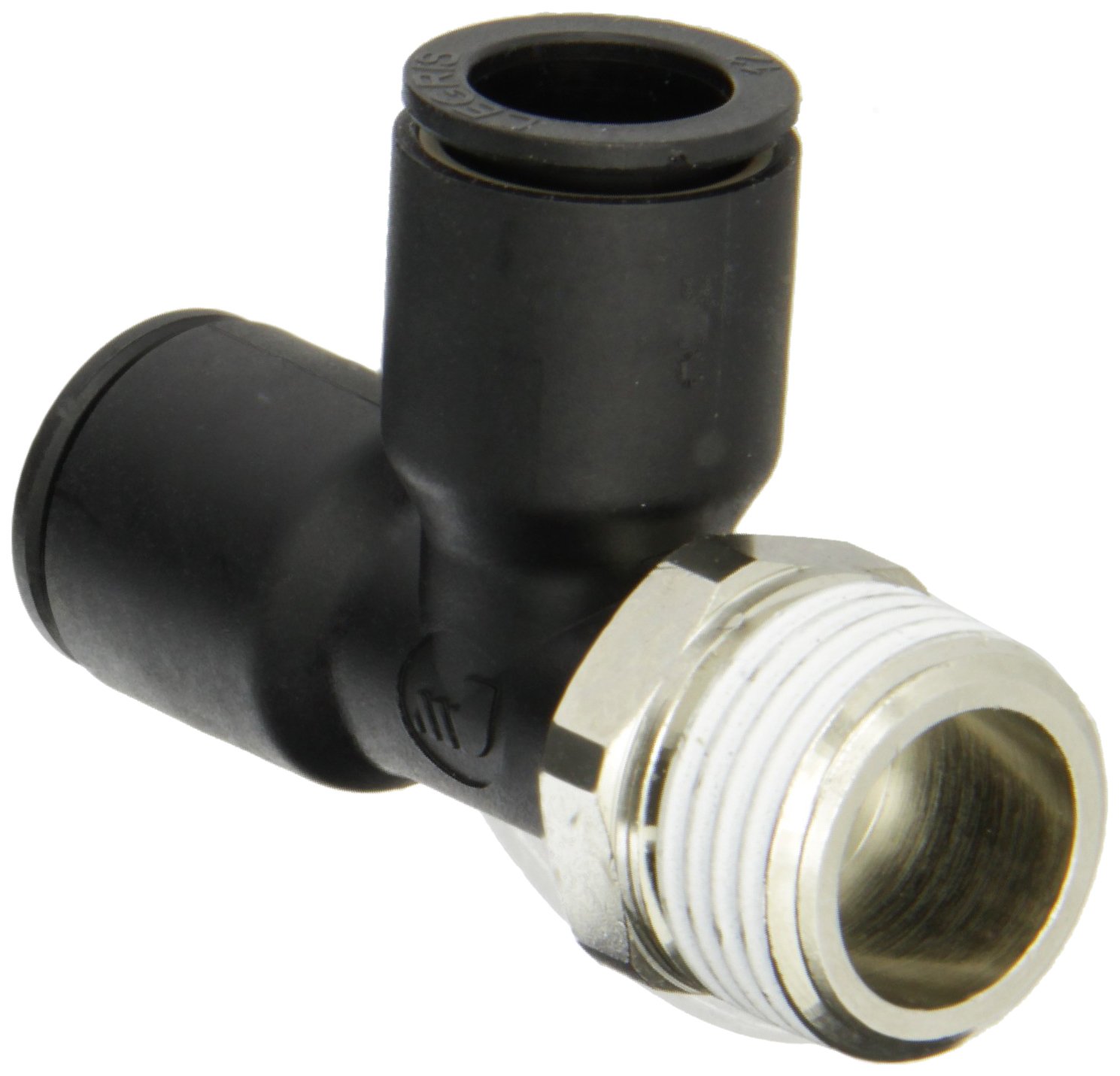 Legris 3103 12 21 Nylon & Nickel-Plated Brass Push-to-Connect Fitting, Run Tee, 12 mm Tube OD x 1/2